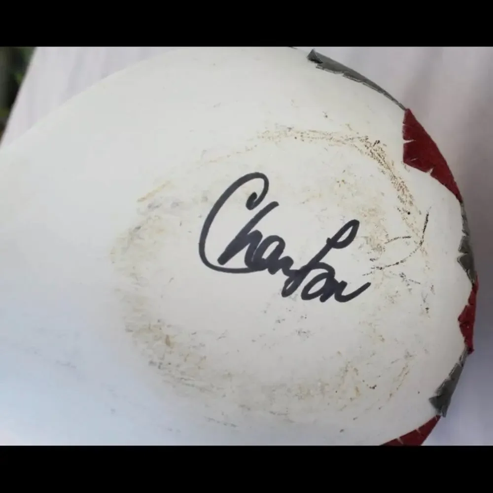 Artist Signed CharLon Leather Feather AMPHORIA White‎ Bisque Vase